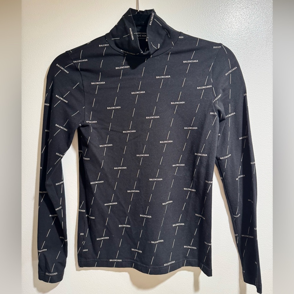 Balenciaga Black Turtleneck Top